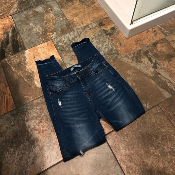 Wax Dark Blue Skinny Jeans - Picture 1 of 5